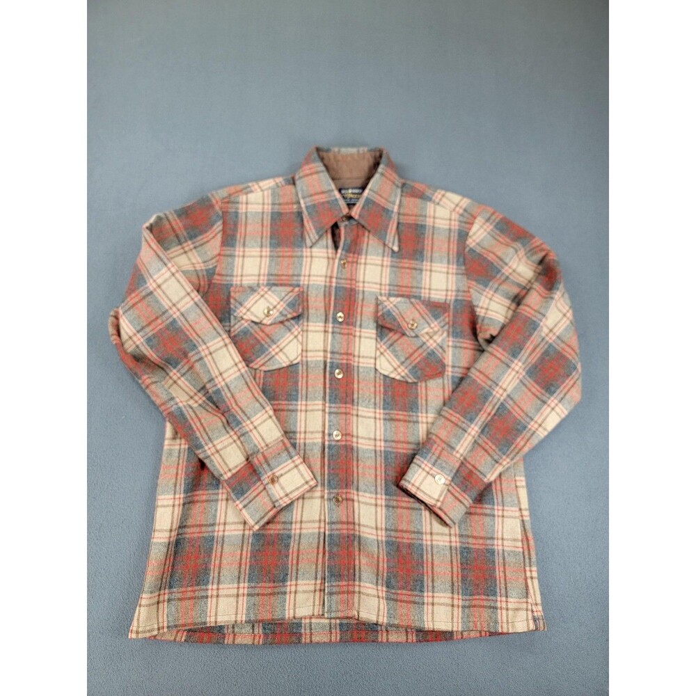 Vintage Brewster Wool‎ Of The West Shirt Mens M Plaid Lined Western READ 80s